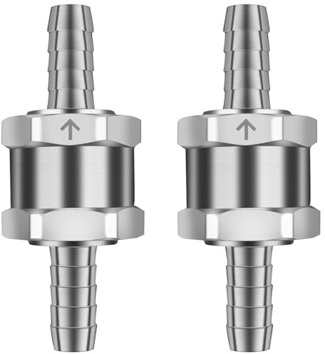 XNJIHWA 2PCS 8mm Aluminium Ventil Rückschlagventil Lezed Kraftstoff Rückschlagventil für Auto Benzin Diesel Non Return Rückschlagventil