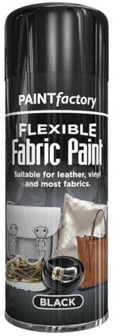 SCHNAZZ 6x Flexible Fabric Black Spray Paint 200ml, Fast Drying Spray, Suitable for most fabrics, Leather Vinyl Textile and Clothes