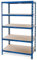[BOXXCO] Schwerlastregal Metall | 5 Böden à 300 kg Tragkraft | Blau | 180x100x60 unterer Bereich oben 30cm tief