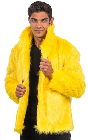 Chaks - Kunstfell Mantel, Kurze Felljacke für Party Fashion | Karneval, Festival und Mottoparty Outfit, Kurzer Kunstpelz Look, Felljacke für Kostüm und Events