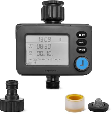 Amazon Basics - Timer per irrigazione Tubo a Uscita Singola, Confezione da 1