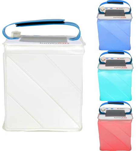 LuminAID Nova Colors - Linterna solar para camping, lámpara LED giratoria para inflar con 8 modos de color, perfecta para camping, senderismo, viajes y más, luz de emergencia para cortes de energía