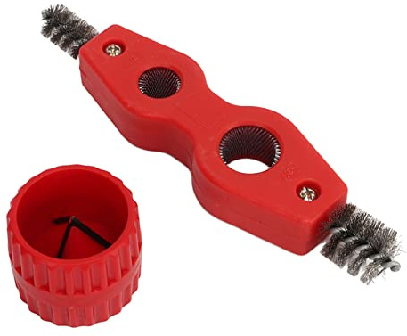Jeffergarden Copper Pipe Cleaner Reamer Kit, Red Plastic and Alloy Steel, for Pipe Installation and Paint Removal, Efficient Polishing Chamfer for Enthusiasts
