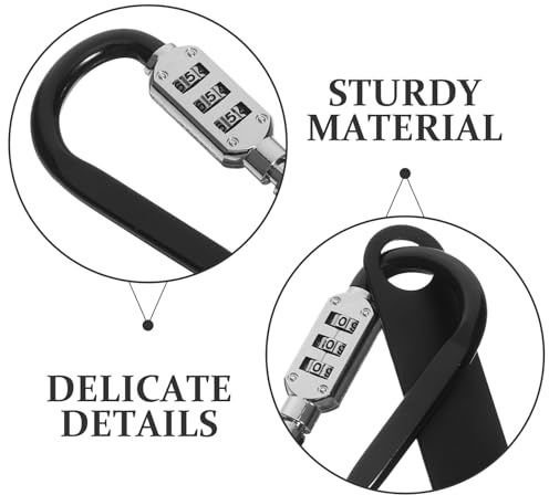 LALADEFIEE Candado para Casco de Motocicleta Soporte Negro Candado Antirrobo Anilla D y Contraseña Accesorio Portátil para Seguridad Motocicletas y Ciclismo