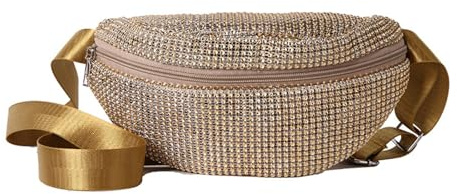 Bauchtasche Pailletten Damen Bauchtasche Verstellbarer Gurt Hüfttasche Brusttasche Glänzende Umhängetasche Stylisch Fanny Pack für Camping Sport Geldgürtel Laufen Wandern Training (Gold B)