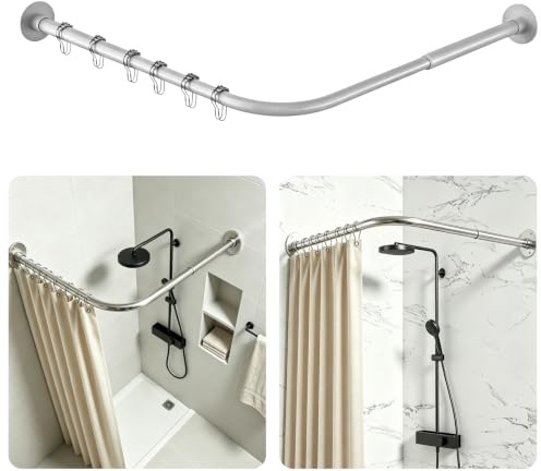 Turmegtt Tringle de Rideau de Douche d'angle