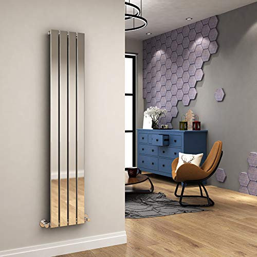 ELEGANT 1600 x 300 mm Vertical Column Radiator Chrome Single Tall Upright Flat Panel