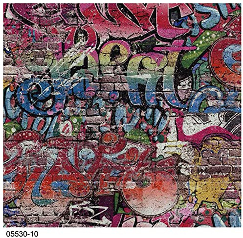PS&S Graffiti Street art Children Kids Teenager Tag Brick Wall Textured Bedroom Wallpaper