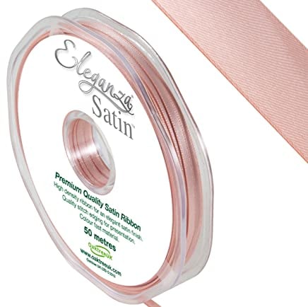 leganza 3mm x 50 m Premium Quality Ribbon, Satin, Rose Gold, 11 x 11 x 2 cm