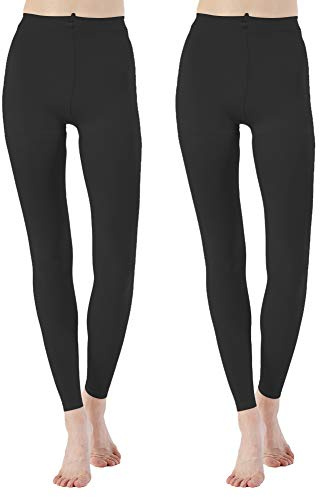 Manzi - Medias sin pies para mujer para ballet, color negro y marrón, 70 Denier, L