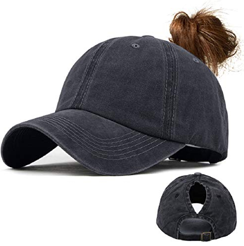 Voqeen Damen Basecap Baseball Cap Kappen Baseball Mützen Baumwolle Baseballmütze Sport Cap Snapback Cap Mädchen Mütze Hip Hop Cap Verstellbar UV Schutz Sonnenhut für Draußen Basecap(Schwarz)