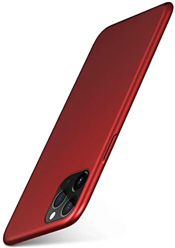 moex Alpha Case für Apple iPhone 11 Pro Hülle Ultra Dünn, Schutzhülle mit erhöhtem Kameraschutz, Slim Cover Hardcase Backcover, Dünnste Handyhülle Minimalistisch, Matt Rot