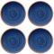 Rustic Swirl Indigo Melamine Dinner Plate Set (4)