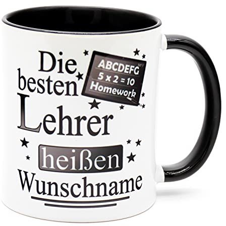 Die besten Lehrer heißen Kaffeetasse mit Namen personalisierte Becher lustige Geburtstag Geschenke für Geschenkidee witzige Lehrergeschenke Abschluss homeschooling zum Abschied cooler Zubehör