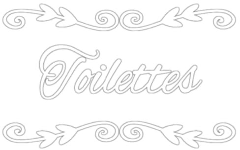 Adzif.biz Sticker Porte - Sticker Mural - Toilettes - Blanc Brillant - 21 x 13 cm - Décoration pour Porte - Vinyle - Usage Unique - Intérieur - Moderne