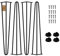 MORIA DESIGN 4er Set Hairpin Leg | Möbelfüße, Tischbeine von 10 bis 80 cm | für Schrank, Hocker, Nachttisch, Couchtisch | Tischfüße mit Bodenschoner und Schrauben | 61 cm - 3 Streben (Metall, Schwarz)