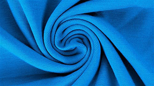 Jersey Baumwolljersey YARA Uni Meterware, 220g/m², Öko-Tex Standard 100, ab 0,5 m, Stoffe, 330g/lfm (Aqua-8030)