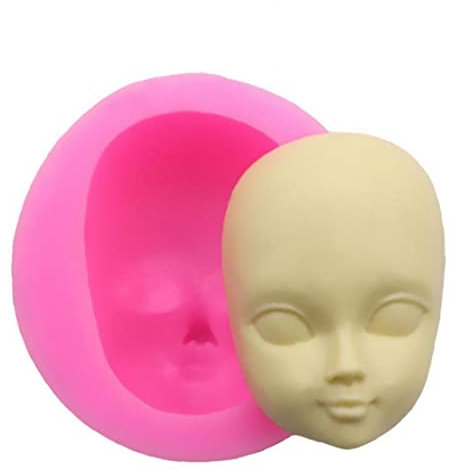 Ericetion Mädchen Gesicht Silikonform Fondant Formen Baby Maske Moule Polymer Clay Formen DIY Sugarcraft Schokoladenform Backen Werkzeug