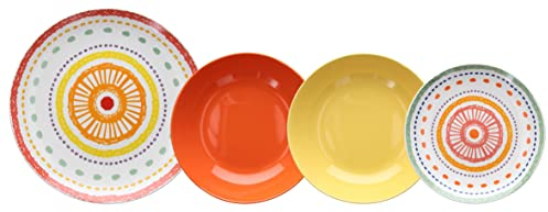 Tognana Aruba, Servizio Piatti per 6 persone, 18 Pezzi, Porcellana, Multicolore