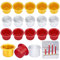 18 Pcs Aluminium Candle Cups Metal Tealight Cups Drip Catchers Mini Candle Stick Holder Candelabra Wax Candle Catchers for DIY Candle Making for Home Dinner Decoration, Gold, Silver, Rose Red
