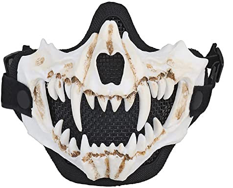 Yzpacc Airsoft Demi-masque de protection tactique en maille pour Halloween Cosplay Paintball CS chasse Cosply