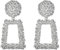 EVER FAITH Rechteck Geometrische Ohrringe Metall Statement Silber große Quadratische Tropfen-Ohrringe für Frauen und Mädchen Silber-Ton