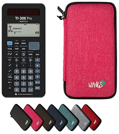 TI-30X Pro MathPrint inkl. WYNGS Schutztasche Pink - Wissenschaftlicher Taschenrechner - Basic Paket
