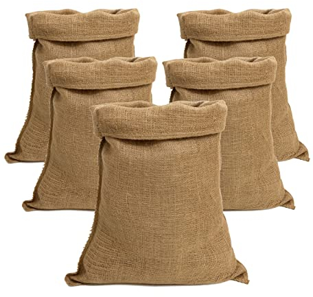 IPEA Bolsas de Yute de Grandes Dimensiones – 80 x 50 cm – Made in Italy – 5 Unidad – Saco de Yute Tejido Natural para Manualidades, Decoración, Jardín, Fiestas, Bricolaje, Caja de Objetos