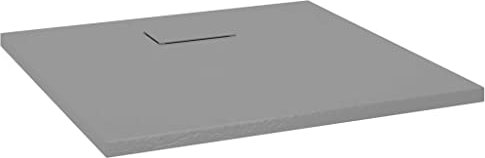 Duschwanne 90x90 cm SMC Brausewanne Grau Schiefersteinoberfläche Antirutsch Duschtasse Höhe 2,6 cm Niedrige Schwelle Brausetasse, 9 cm Ablauföffnung (Ablauf nicht im Lieferumfang enthalten)