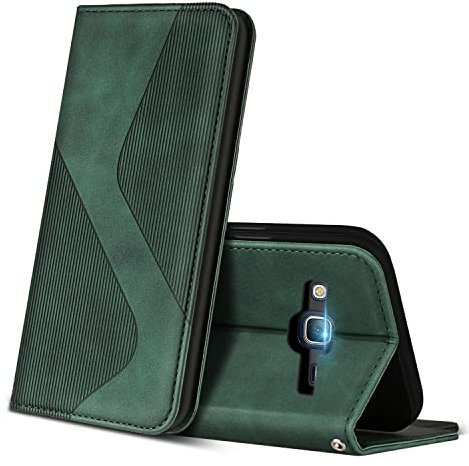 ZONNAVI Hülle für Samsung Galaxy J3 2016, PU Leder Handyhülle mit Kartenfächer und Standfunktion, Lederhülle Flip Wallet Case Schutzhülle für Samsung J3 2016 (Grün)