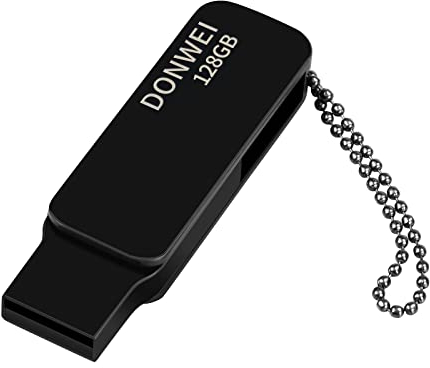 DONWEI USB Stick, USB Stick 128GB,128GB Speicherstick, Praktisches USB Flash Drive, USB 2.0 Flash-Laufwerk(Pack of 1, Schwarz)