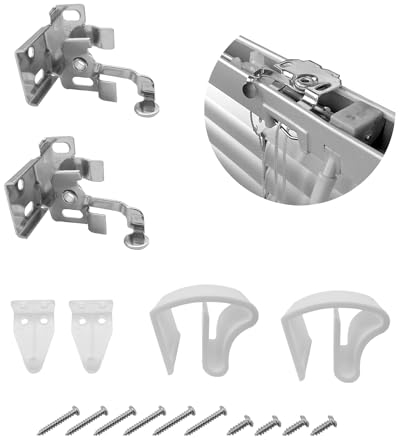 iYueMps 2 x Jalousienhalterungen, Befestigungsclips, Standard-25 mm, Befestigung für Aluminium-PVC-Jalousien