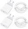 30W 4-Pack Chargeur USB C Rapide Type C Adaptateur Secteur Mural Alimentation et 2M USB C Câble1