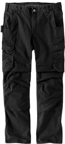 Carhartt Men's Steel Rugged Flex™ Relaxed Fit Ripstop Double-Front Cargo Work Pant, Black, W38/L34