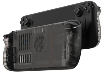 Hzxkqmil Guscio Posteriore di Ricambio per Steam Deck/Steam Deck OLED | Piastra Posteriore Trasparente con Ventilazione Placche di Copertura per Steam Deck/Steam Deck OLED Console, Nero