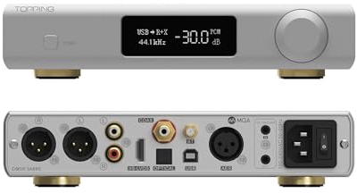 Topping D90 III SABRE MQA Full Balance HiFi DAC Bluetooth 5.1 ES9039SPRO x 2 DSD512 PCM32bit/768kHz USB/Coax/Opt/AES/IIS Desktop Audio Preamp Decoder
