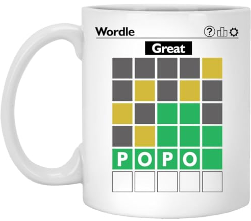 HKDesignGift Wordle Great Popo Tasse – Wordle-Kaffeetasse – Wordle Popo Tasse – tolles Popo – Geschenk für Popo 325 ml