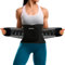 SURPOWN Waist Trainer Damen Herren zum abnehmen, Rückenstütze, Lindert Rückenschmerzen, Bauchfett reduziere, Vollständige Abdeckung Bauch Schweiß Taille Trimmer Fitness gürtel Schwarz M