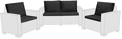 Sapphire Collection Outdoor Garden Rattan seat cushions Water Resistant Pad for Keter Allibert California Furniture Patio Chair Cushion Only Padding (8 Pc Black Patio Set)