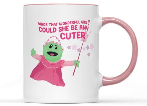 Willow Gifts Who's That Wonderful Girl? Could She Be Any Cuter Tasse Tee Kaffee Tasse – Lustige Nanalan Meme Prinzessin Mona Valentinstag Kinder TV-Show (rosa Griff)