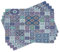 ABAKUHAUS Ethnic Place Mats Set of 8, Traditional Mosaic Azulejo Portuguese Cultural Ceramic Tiles Folk Design, Washable Fabric Placemats for Dining Table, Placemat 8 pcs, Teal Indigo Navy Blue