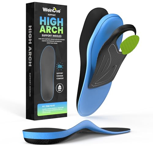 Bogenstütze Orthopädische Einlegesohlen - Welnove Plantarfasziitis Einlegesohlen Heavy Duty Arch Support Für Fußschmerzen,Plattfuß, Fußschmerz (XL)