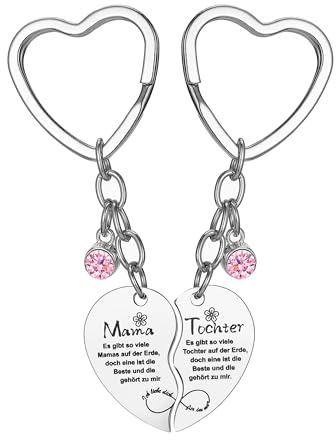 Faneeyo 2 Stück Mutter-Tochter-Herz Passend Schlüsselanhänger Schlüsselbund Set Geschenke für Mutter Muttertag von Tochter.Stil B