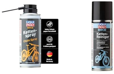 LIQUI MOLY Bike Kettenspray | 400 ml | Fahrrad Haftschmierstoff ohne Kupfer | Art.-Nr.: 6055 & Bike Bremsen- und Kettenreiniger | 200 ml | Fahrrad Schnellreiniger | Art.-Nr.: 20602