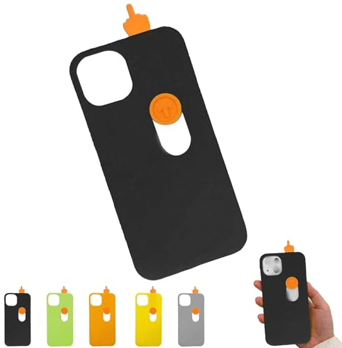 VessEn handyhülle stinkefinger,Verschiebbare Mittelfinger-Handyhülle,3D Printed Sliding Middle Finger Phone Case Toy,3D Printed Sliding Middle Finger Phone Case(for IPhone15/14/13 Serienmodelle)