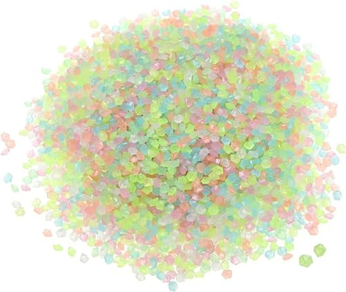 MacroHu 5000 Stück Garten Steine Garten Dekorative Steine Leuchtende Steine Garten Leuchtsteine Aquarium Steine Fluoreszierende Steine Nachtleuchtende Steine Bunte Steine für Gärten,Terrasse,Rasen