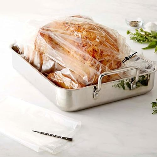Sac de four turc sac de four cuisson poulet rôti jambon fruits de mer paquet de légumes transparent (25 × 38 cm / 8,9 × 15 po) 20 PCS avec 20 sangles