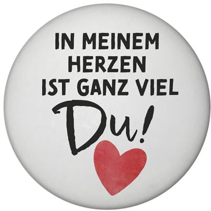 Herz Magnet rund mit Spruch In Meinem Herzen ist ganz viel Du Liebe Valentinsgeschenk für Partner Verliebt Freundin Freundschaft zum Valentinstag
