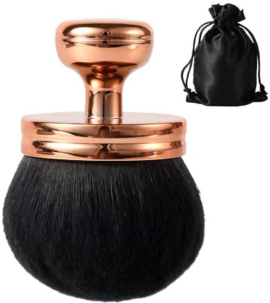 Pinceau de Maquillage pour le Corps, Pinceau Extra Large pour Mélange et Flou Applicateur de Protection Solairepour le Visage avec Sachet à Cordon pour le Visage et le Corps (Or Rose)