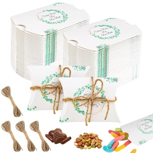60 Stück Tischkarten Geburtstag, Gastgeschenke Hochzeit, Gastgeschenk Taufe, Schön Das Du Da Bist Muster, Hochzeit Gastgeschenk für Geburtstag